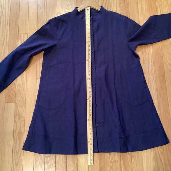 NWT Cotton Linen blend dress / cover up, navy blue, size medium - Picture 5 of 8